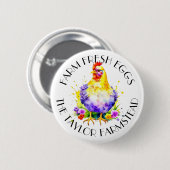 Boerderij Fresh Eggs | Gepersonaliseerd Ronde Button 5,7 Cm (Voorkant /achterkant)