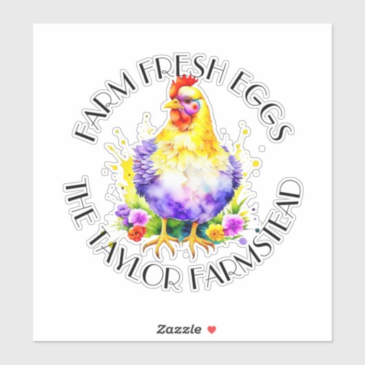 Boerderij Fresh Eggs | Gepersonaliseerd Sticker (Vel)