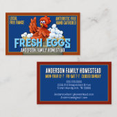 Boerderij Fresh Eggs Kleurrijke Homestead Egg Boer Visitekaartje (Voorkant / Achterkant)