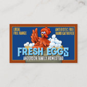 Boerderij Fresh Eggs Kleurrijke Homestead Egg Boer Visitekaartje (Voorkant)
