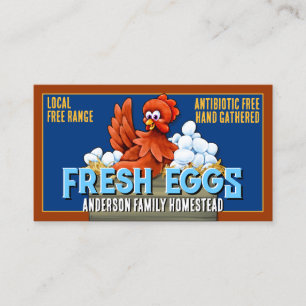 Boerderij Fresh Eggs Kleurrijke Homestead Egg Boer Visitekaartje