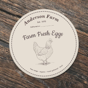 Boerderij Fresh Eggs Label Bruine Sticker
