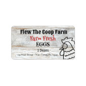 Boerderij Fresh Eggs Nosey Rooster Etiket (Voorkant)
