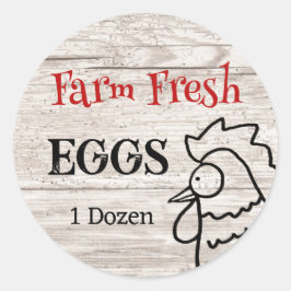 Boerderij Fresh Eggs Nosey Rooster Ronde Sticker