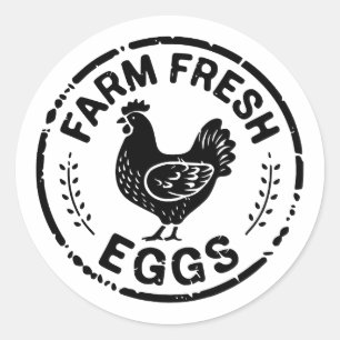 Boerderij Fresh Eggs Rustic Chicken Sticker