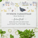 Boerderij Fresh Eggs | Rustiek Boerderij Monogram Theedoek<br><div class="desc">Met prachtige waterverf kuikens en kippen met rustieke monogram. Een perfect stuk van verzamelbare kunst voor iedereen die houdt van boerderij esthetiek. Voeg uw aangepaste formulering toe aan dit ontwerp door gebruik te maken van de "Edit this design sjabloon"-vakken aan de rechterkant van het item, of klik op de blauwe...</div>