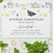 Boerderij Fresh Eggs | Rustiek Boerderij Monogram Theedoek (Gevouwen)