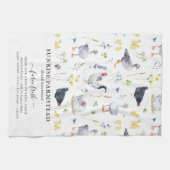 Boerderij Fresh Eggs | Rustiek Boerderij Monogram Theedoek (Horizontaal)