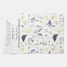 Boerderij Fresh Eggs | Rustiek Boerderij Monogram Theedoek