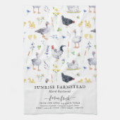 Boerderij Fresh Eggs | Rustiek Boerderij Monogram Theedoek (Verticaal)