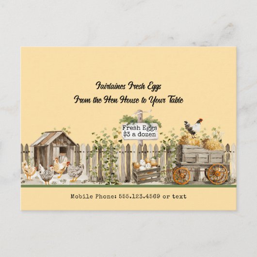 Boerderij Fresh Eggs - Van het kippenhok naar uw t Briefkaart (Voorkant)