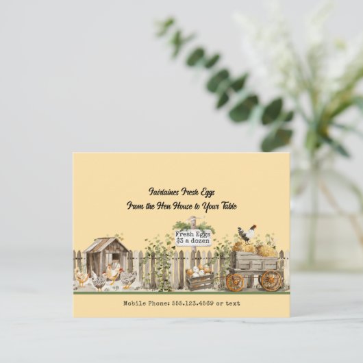Boerderij Fresh Eggs - Van het kippenhok naar uw t Briefkaart (Staand voorkant)