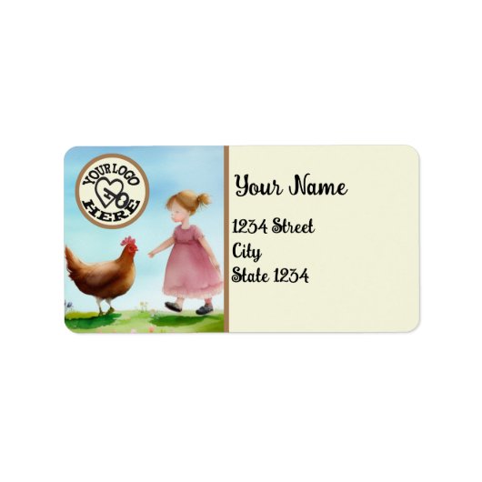 Boerderij Fresh Eggs voeg je Logo toe Etiket (Voorkant)