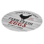 Boerderij Fresh Eggs - Wit Hout Snijplank (Hoek)