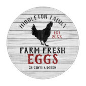 Boerderij Fresh Eggs - Wit Hout Snijplank (Voorkant)