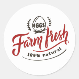 Boerderij Fresh Eggs Word Art Ronde Sticker