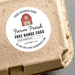 Boerderij Fresh Free Range Eggs Label Modern Desig