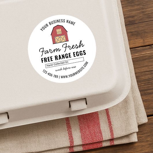 Boerderij Fresh Free Range Eggs Label Modern Desig