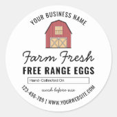 Boerderij Fresh Free Range Eggs Label Modern Desig (Voorkant)