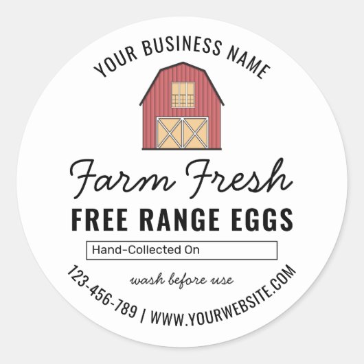 Boerderij Fresh Free Range Eggs Label Modern Desig (Voorkant)