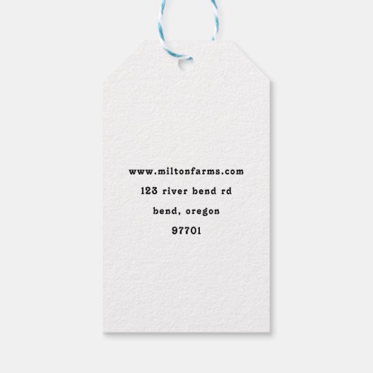 Boerderij Fresh | Gepersonaliseerd product Label Cadeaulabel (Achterkant)