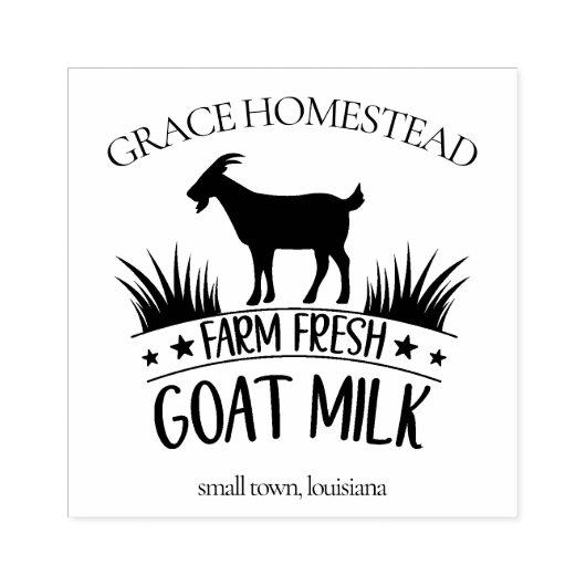 Boerderij Fresh Goat Milk Farmers Market Naam toev Rubberstempel (Afrduk)
