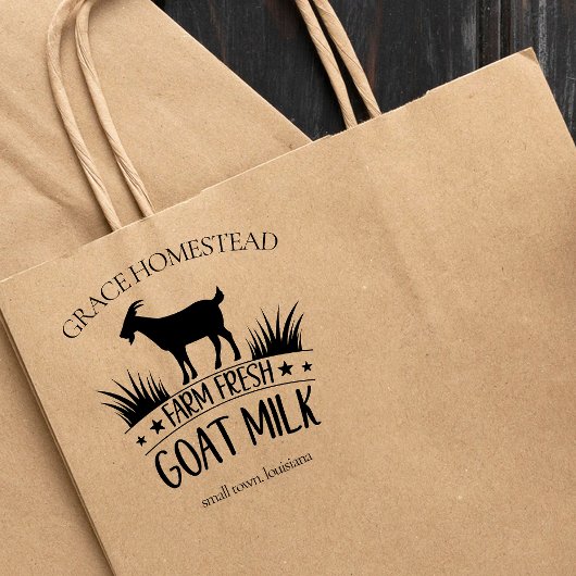 Boerderij Fresh Goat Milk Farmers Market Naam toev Rubberstempel