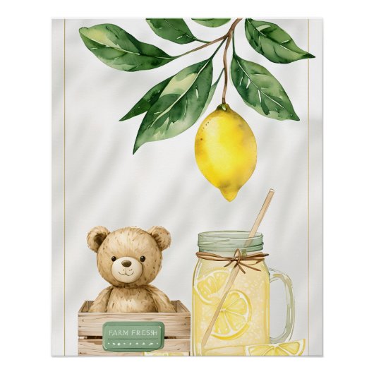Boerderij Fresh Lemon Baby shower Wall Art Perfect Poster (Voorkant)