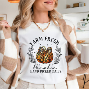 Boerderij Fresh Leopard Pumpkin Elegante Herfst Th T-shirt