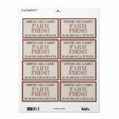 BOERDERIJ FRESH MARKT ETIKET Ivory en Terracotta (Full Sheet)