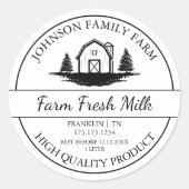 Boerderij Fresh Milk Barn Label (Voorkant)