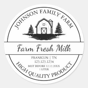 Boerderij Fresh Milk Barn Label