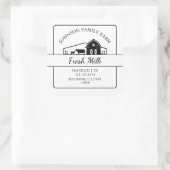 Boerderij Fresh Milk Barn Square Label (Tas)
