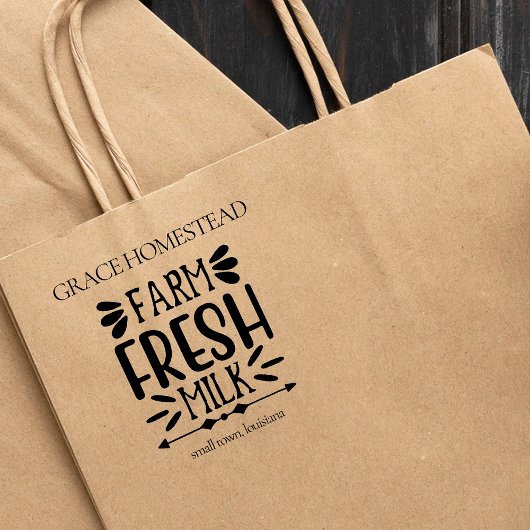 Boerderij Fresh Milk Farmers Market Naam toevoegen Rubberstempel