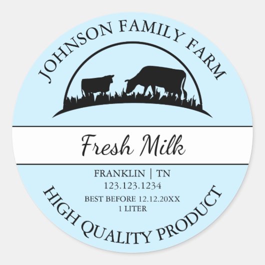 Boerderij Fresh Milk Label (Voorkant)