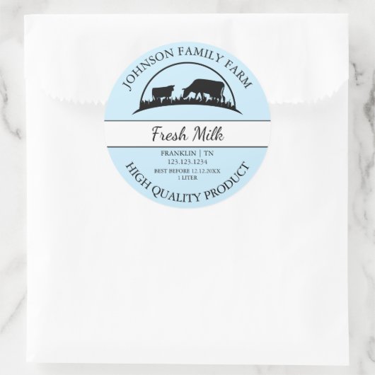 Boerderij Fresh Milk Label (Tas)