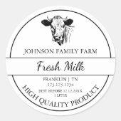Boerderij Fresh Milk Label (Voorkant)