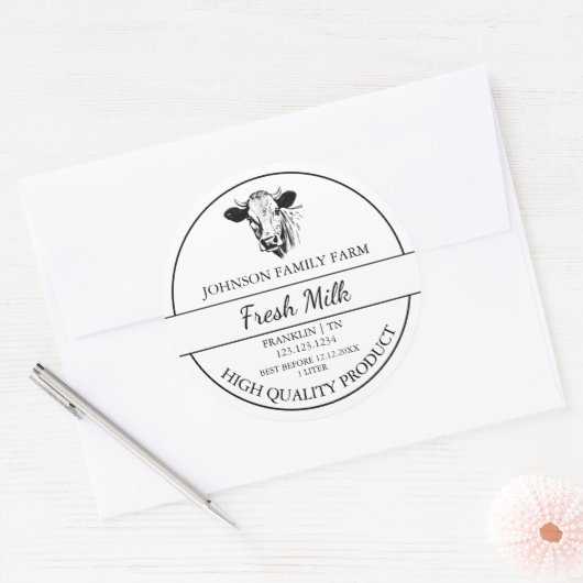 Boerderij Fresh Milk Label (Envelop)