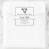 Boerderij Fresh Milk Square-label Vierkante Sticker (Tas)