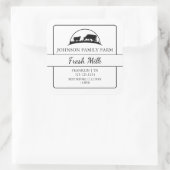 Boerderij Fresh Milk Square-label Vierkante Sticker (Tas)