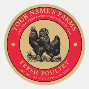 Boerderij Fresh Poultry Label Sjabloon
