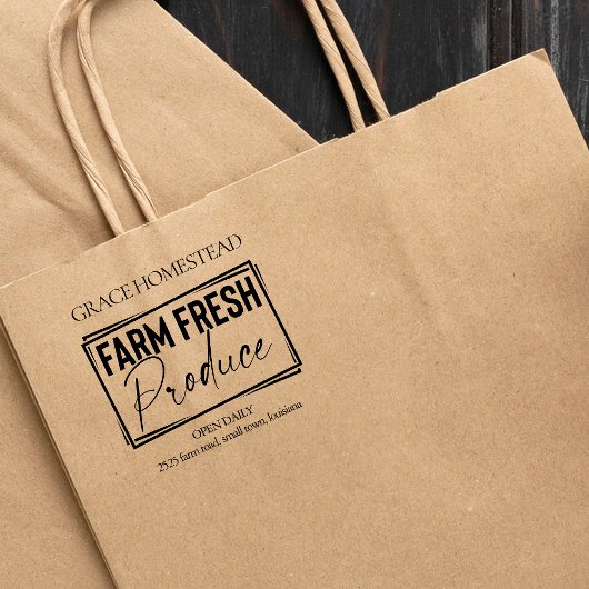 Boerderij Fresh Produce Farmers Market Naam toevoe Rubberstempel