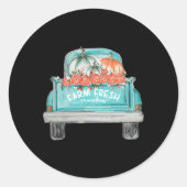 Boerderij Fresh Pumpkin Cute Truck Happy Autumn He Ronde Sticker (Voorkant)
