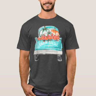 Boerderij Fresh Pumpkin Cute Truck Happy Autumn He T-shirt