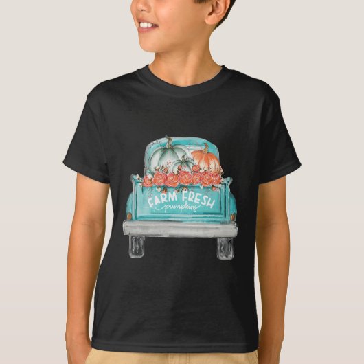 Boerderij Fresh Pumpkin Cute Truck Happy Autumn He T-shirt (Voorkant)