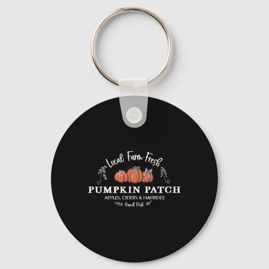 Boerderij Fresh Pumpkins Fun Herfst Halloween Than Sleutelhanger (Voorkant)
