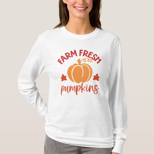 Boerderij Fresh Pumpkins Herfstoogst T-shirt (Voorkant)