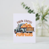 Boerderij Fresh Pumpkins – Rustic Truck Briefkaart (Staand voorkant)