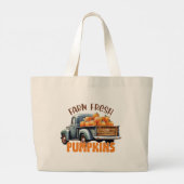 Boerderij Fresh Pumpkins – Rustic Truck Grote Tote Bag (Achterkant)