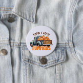 Boerderij Fresh Pumpkins – Rustic Truck Ronde Button 7,6 Cm (In situ)
